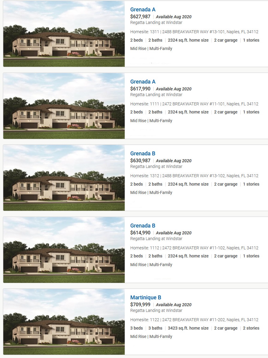 WINDSTAR Naples Florida 2020-03-15 REGATTA LANDING AT WINDSTAR NEW HOME COMMUNITY - NAPLES , FLORIDA NEW CONDO INVENTORY...